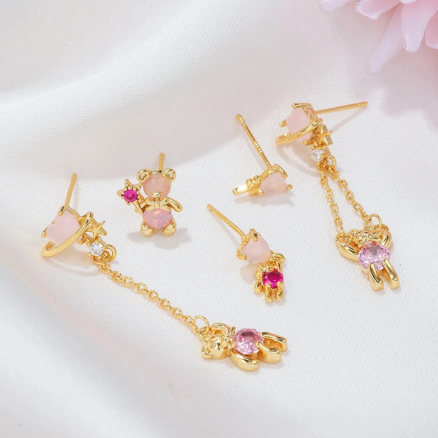Cosmic Teddy Bear Dreams Earrings (5pc Set)
