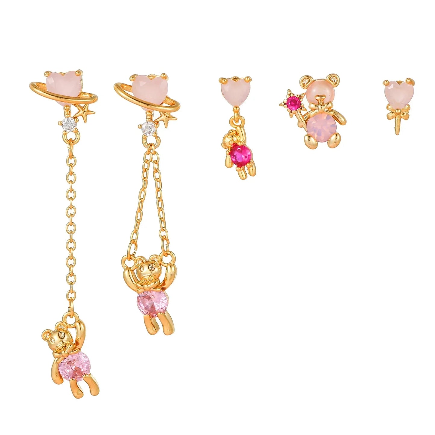 Cosmic Teddy Bear Dreams Earrings (5pc Set)