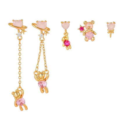 Cosmic Teddy Bear Dreams Earrings (5pc Set)