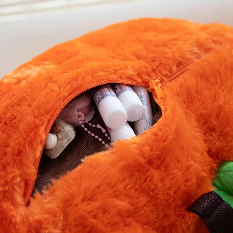 Cute Pumpkin Plush Backpack