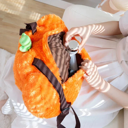 Cute Pumpkin Plush Backpack
