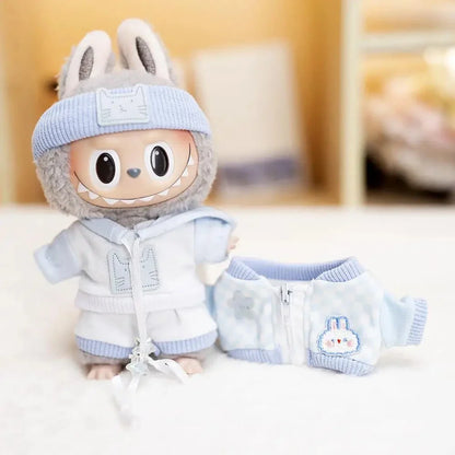Handmade Labubu Baby Blue Cosy Outfit with Accessories