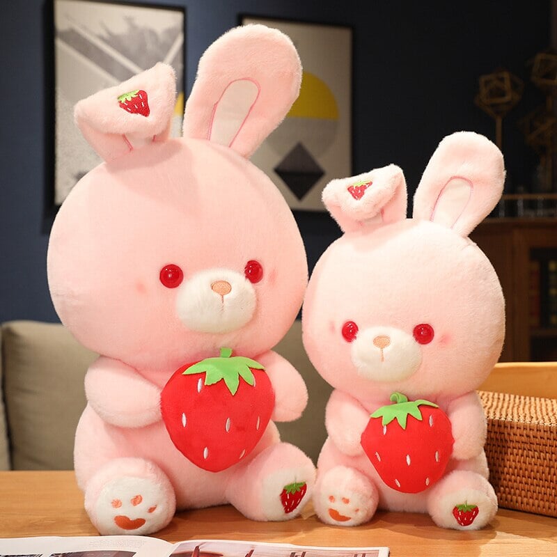 Pink Strawberry Bunny Rabbit Plush