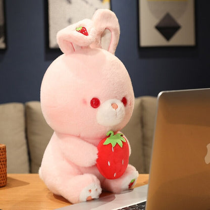 Pink Strawberry Bunny Rabbit Plush