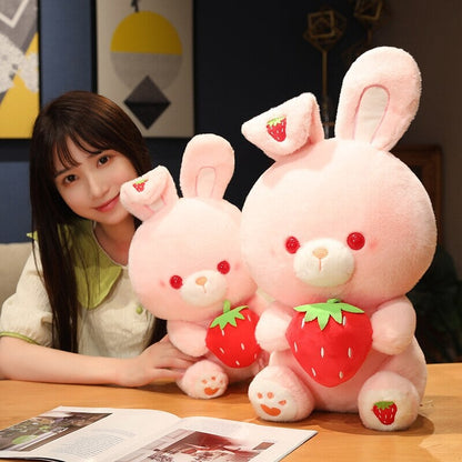 Pink Strawberry Bunny Rabbit Plush